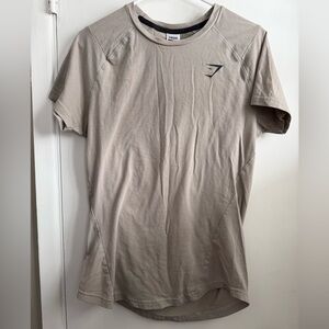 Gymshark Light Tan Short Sleeve Women’s Tee, Size Large